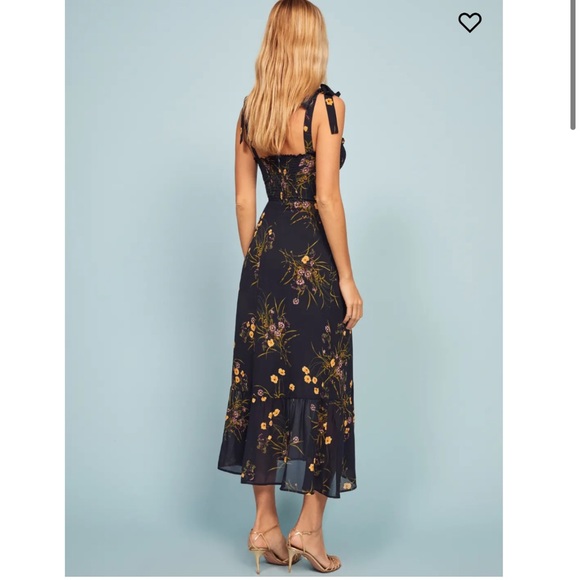 Reformation nikita dress Mademoiselle navy floral midi printed - Picture 3 of 9